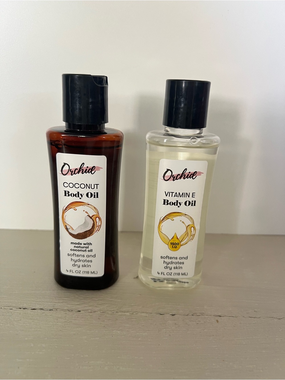 New Orchid Body Oil Bundle Coconut & Vitamin E 4 oz Each NW